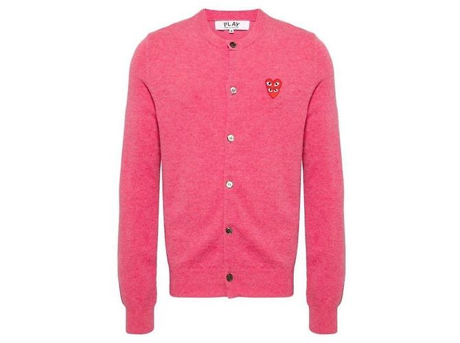Comme Des Garcons Maglione a girocollo doppio bordeaux con emblema AX - vista 4