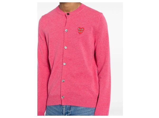 Comme Des Garcons Maglione a girocollo doppio bordeaux con emblema AX - vista 6