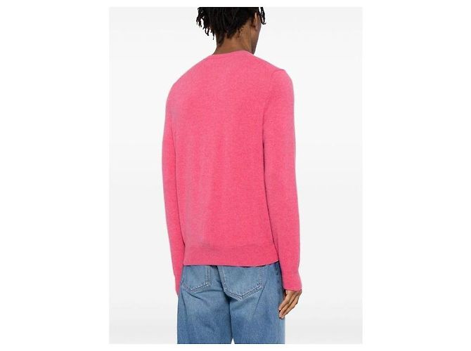 Comme Des Garcons Maglione a girocollo doppio bordeaux con emblema AX - vista 7