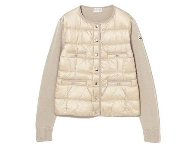 Moncler Cardigã de lã com zíper acolchoado Branco - vista 4