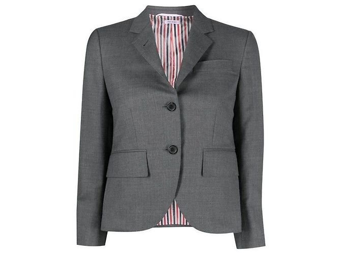 Thom Browne Veste de sport en laine sergé à emmanchures hautes Marron - vue 4