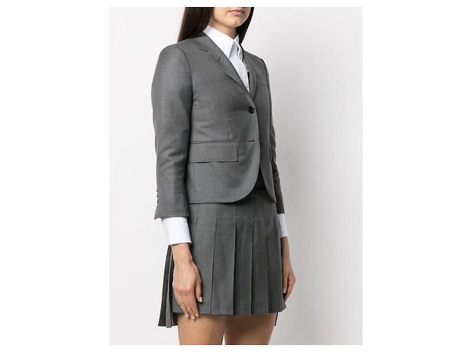 Thom Browne Veste de sport en laine sergé à emmanchures hautes Marron - vue 6