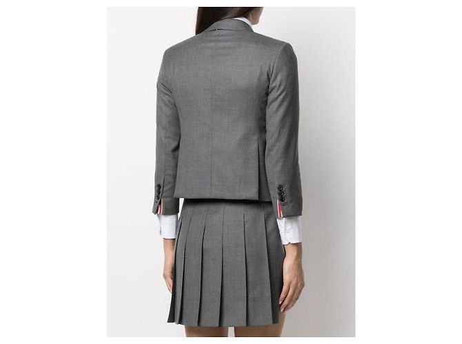 Thom Browne Veste de sport en laine sergé à emmanchures hautes Marron - vue 7