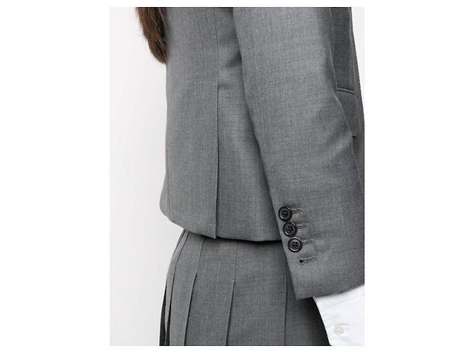 Thom Browne Veste de sport en laine sergé à emmanchures hautes Marron - vue 8