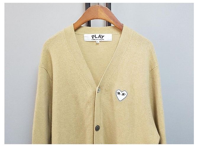 Comme Des Garcons Herren-Cardigan mit Herz Braun - Ansicht 2