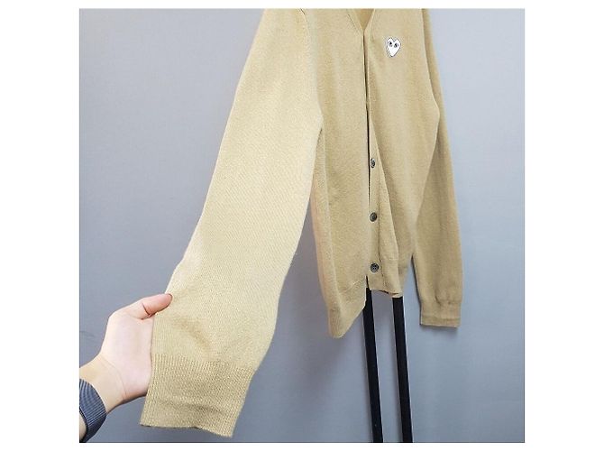 Comme Des Garcons Herren-Cardigan mit Herz Braun - Ansicht 4