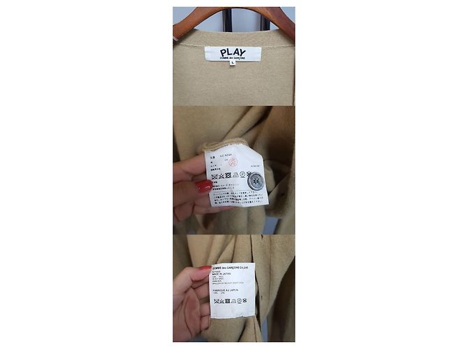 Comme Des Garcons Herren-Cardigan mit Herz Braun - Ansicht 9