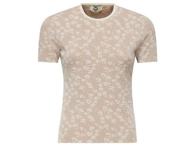Fendi Jacquard Viskose T-Shirt ATPW Braun - Ansicht 5