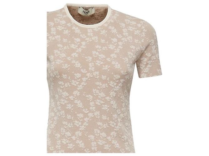 Fendi Jacquard Viskose T-Shirt ATPW Braun - Ansicht 6