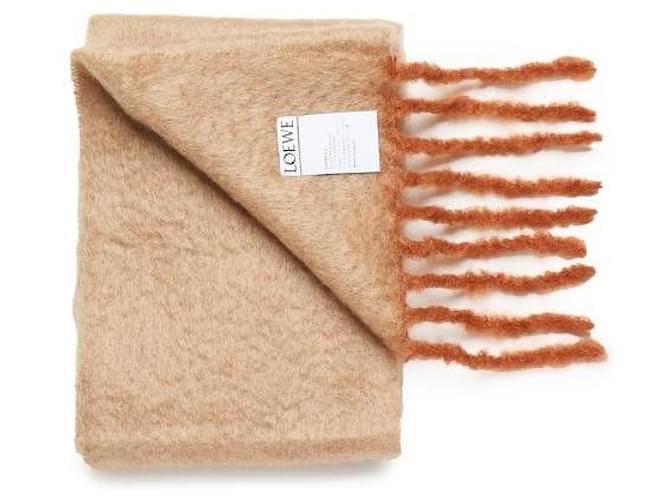 Loewe Sciarpa in misto mohair e lana Marrone - vista 9