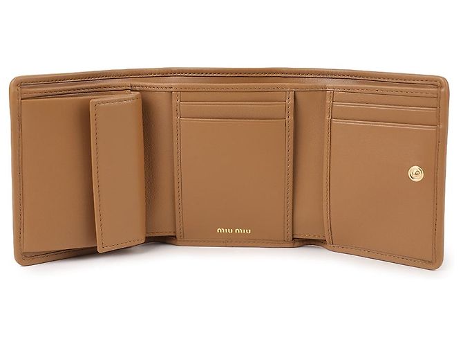 Miu Miu Pequeña cartera de cuero napa acolchado Castaño - vista 7