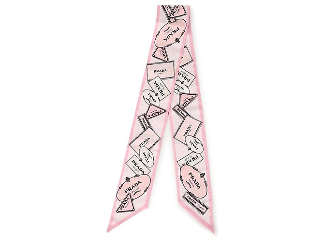 Prada Bufanda delgada de seda estampada en twill Rosa - vista 3