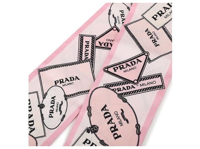 Prada Bufanda delgada de seda estampada en twill Rosa - vista 6