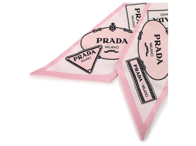 Prada Bufanda delgada de seda estampada en twill Rosa - vista 7