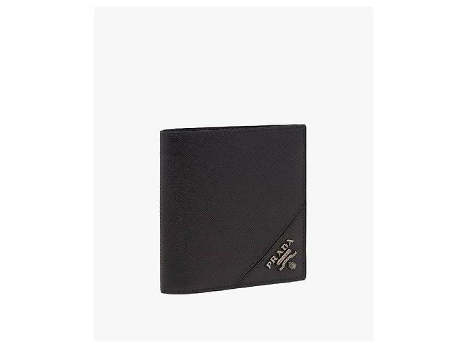 Prada Saffiano Metal Logo Wallet Black - view 5