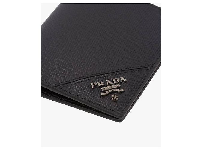 Prada Saffiano Metal Logo Wallet Black - view 7