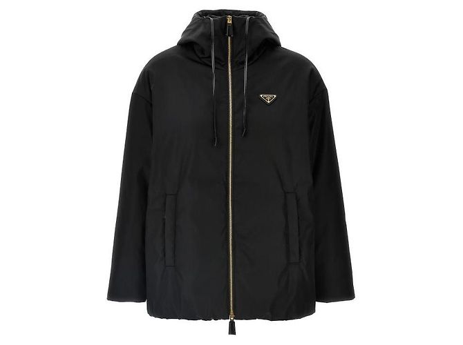 Prada Chaqueta Blouson de Re-Nylon Negro - vista 5