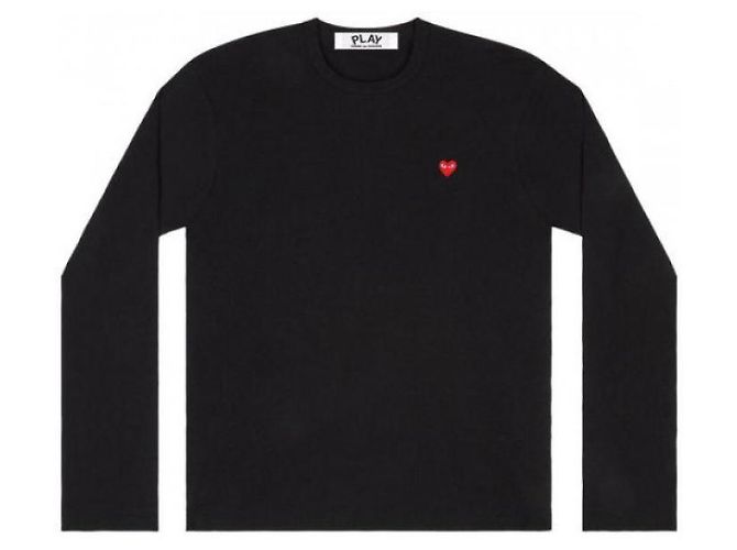 Comme Des Garcons Langarm-T-Shirt mit kleinem Herz-Patch AX Schwarz - Ansicht 5