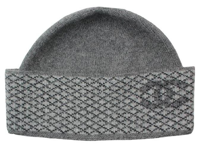 Chanel Grau Cashmere-Mix Mütze Braun - Ansicht 3
