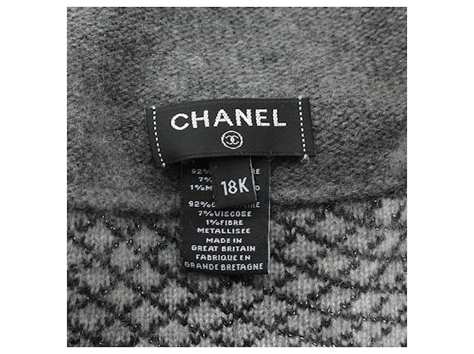 Chanel Grau Cashmere-Mix Mütze Braun - Ansicht 4