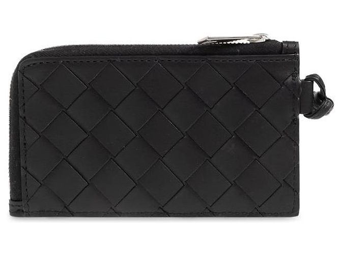 Bottega Veneta Portacarte con zip e tracolla Intrecciato Nero - vista 5