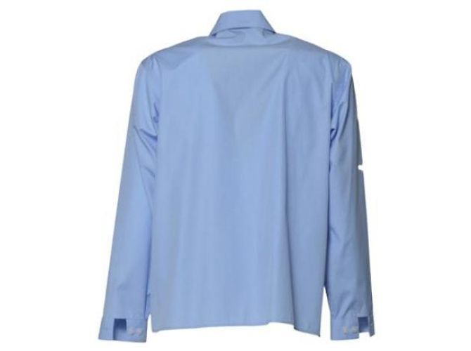 Marni Camicia in popeline organico blu con zip - vista 5