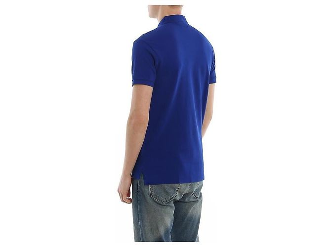 Ralph Lauren Slim Fit Mesh Poloshirt Blau - Ansicht 7