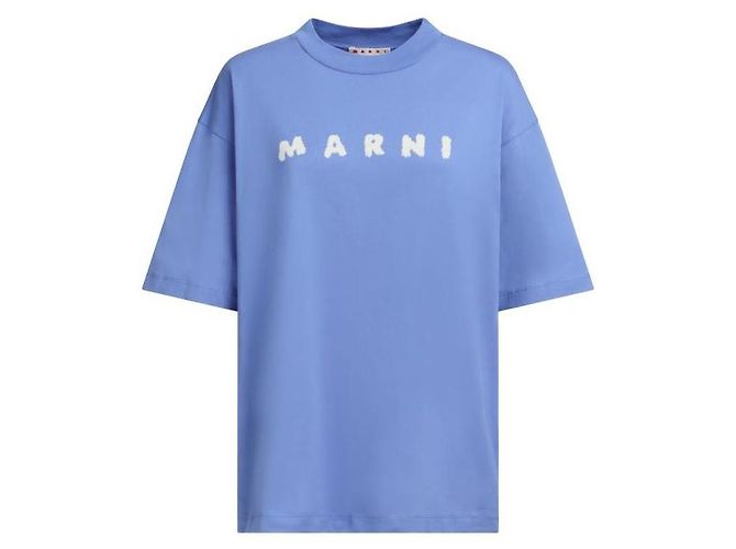 Marni Camiseta de jersey de algodón con estampado de logo Azul - vista 4