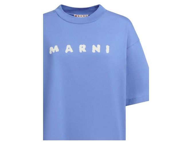 Marni Camiseta de jersey de algodón con estampado de logo Azul - vista 5