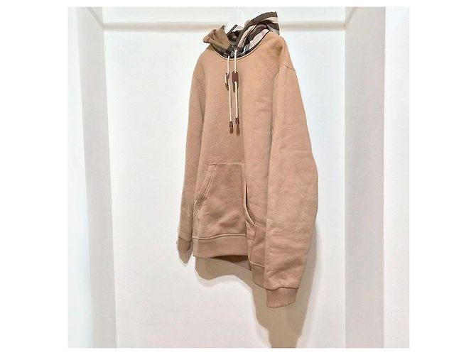 Burberry Sudadera de algodón con capucha y mangas largas con ribete a cuadros Castaño - vista 2