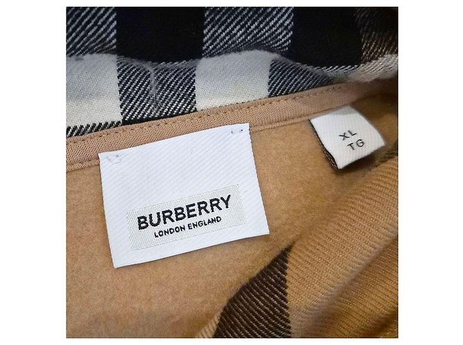 Burberry Sudadera de algodón con capucha y mangas largas con ribete a cuadros Castaño - vista 6