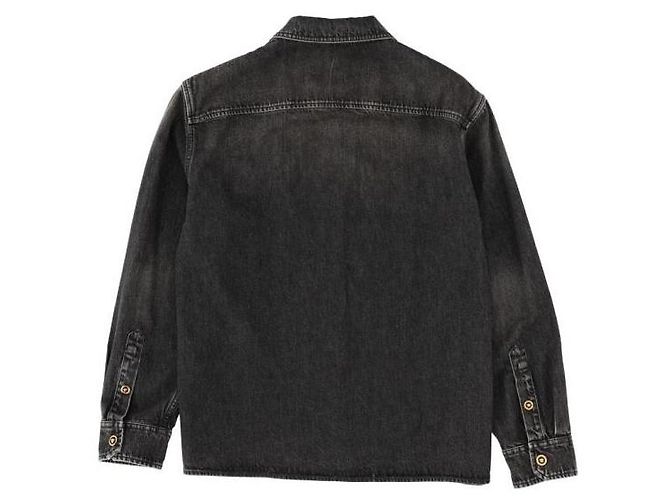 Versace Hemd aus gewaschenem Denim schmutzig schwarz - Ansicht 8