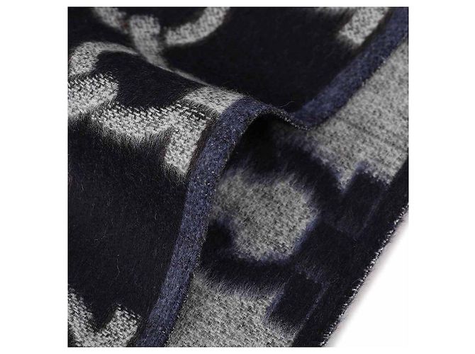 Salvatore Ferragamo Sciarpa Gancini BLU CIELO BLU MARINO AVORIO - vista 7
