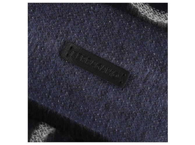 Salvatore Ferragamo Sciarpa Gancini BLU CIELO BLU MARINO AVORIO - vista 8