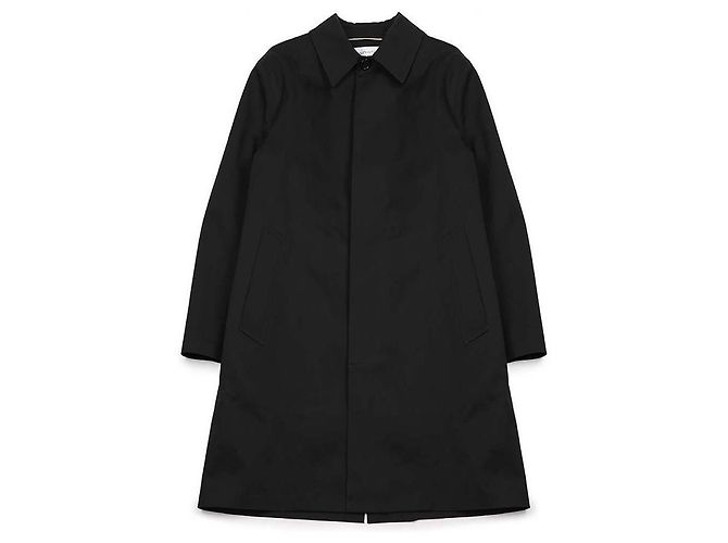 Saint Laurent Waterproof Canvas Coat Black - view 3