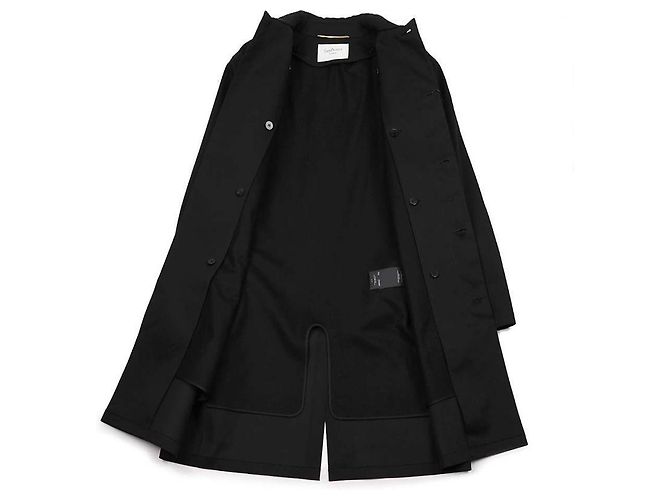 Saint Laurent Waterproof Canvas Coat Black - view 5