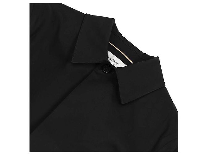Saint Laurent Waterproof Canvas Coat Black - view 6
