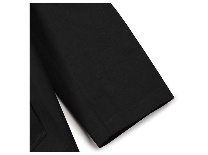 Saint Laurent Waterproof Canvas Coat Black - view 8