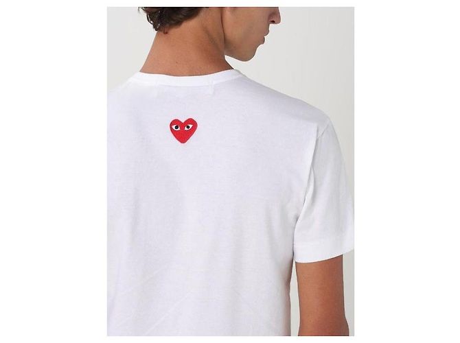 Comme Des Garcons Kurzarm-T-Shirt mit rotem Herz-Patch AX - Ansicht 6