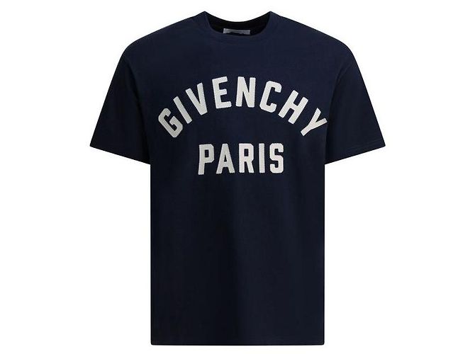 Givenchy T-shirt in cotone Paris Patch Blu - vista 4