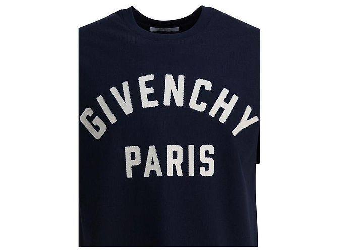 Givenchy T-shirt in cotone Paris Patch Blu - vista 6
