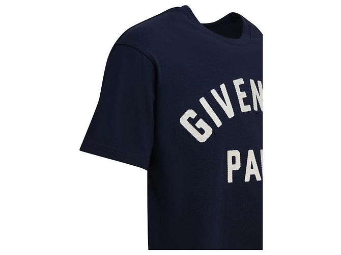 Givenchy T-shirt in cotone Paris Patch Blu - vista 7