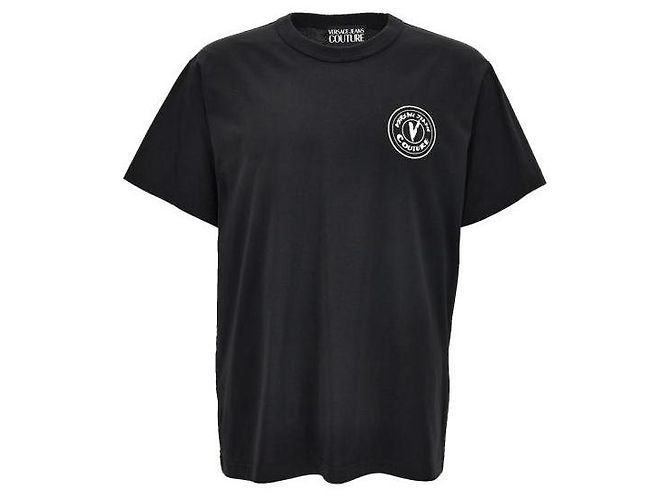 Versace T-Shirt mit gesticktem Emblem Schwarz - Ansicht 4