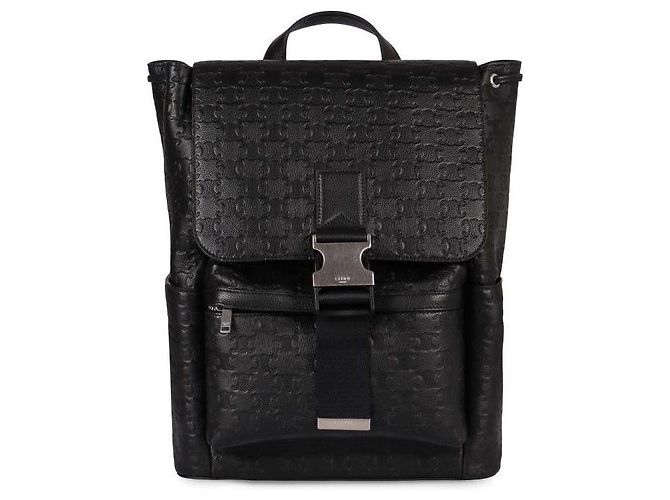 Céline Mochila em couro de bezerro com Triomphe em relevo Preto - vista 5