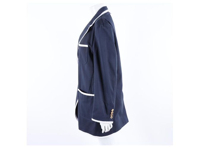Thom Browne Giacca Lunga a Maniche Lunghe Blu - vista 2