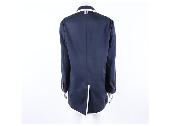 Thom Browne Giacca Lunga a Maniche Lunghe Blu - vista 3