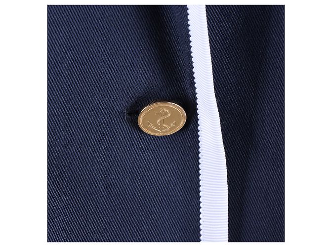 Thom Browne Giacca Lunga a Maniche Lunghe Blu - vista 4