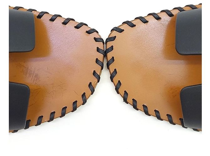 Pantofole Hermès Oran Marrone - vista 2
