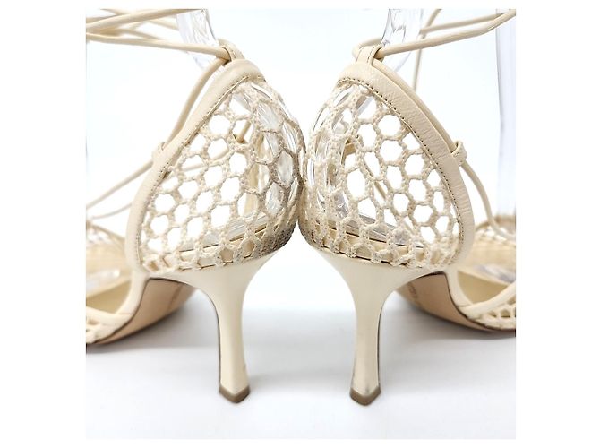 Sandali con lacci elasticizzati Bottega Veneta Bianco - vista 3