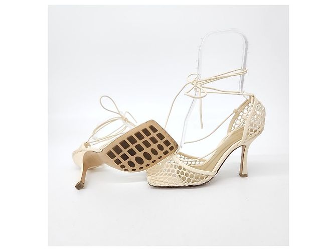 Sandali con lacci elasticizzati Bottega Veneta Bianco - vista 4